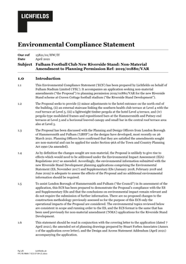 Environmental Compliance Statement