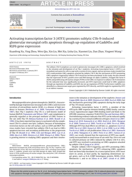 Activating Transcription Factor 3 (ATF3) Promotes Sublytic C5b-9-Induced