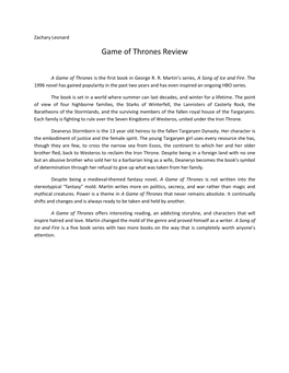 Game of Thrones Review