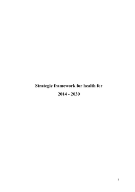 Strategický Rámec Starostlivosti O Zdravie Pre Roky 2013