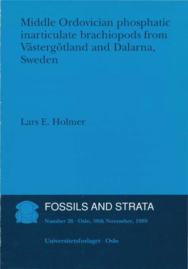 Middle Ordovician Phosphatic Inarticulate Brachiopods from Våstergotland and Dalarna, Sweden