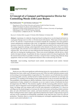 A Concept of a Compact and Inexpensive Device for Controlling Weeds with Laser Beams