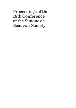 Proceedings of the 18Th Conference of the Simone De Beauvoir Society