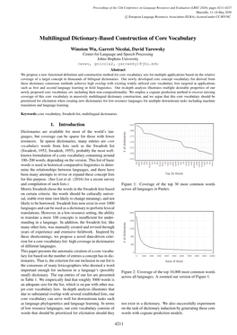 Multilingual Dictionary Based Construction of Core Vocabulary