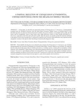 Cynodontia, Chiniquodontidae) from the Brazilian Middle Triassic