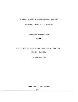 North Dakota Geological Survey Wilson M. Laird