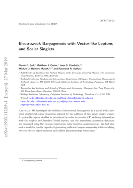 Electroweak Baryogenesis with Vector-Like Leptons and Scalar Singlets