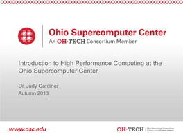 Introduction to High Performance Computing at the Ohio Supercomputer Center