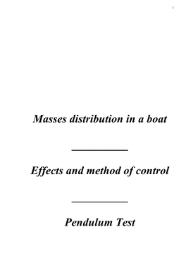 Masses Distribution in a Boat