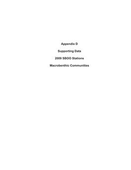 2009 SBOO Appendix D.1 Macrobenthic Community.Indd