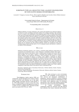 Substrate Type As a Selective Tool Against Colonization by Non-Native Sessile Invertebrates