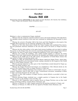 Senate Bill 458 Sponsored by Senator PROZANSKI (At the Request of Jyoti Barnhart, Siri Garrett, Zoe Littlebury, Dawn Turpin and Elizabeth Wyley) (Presession Filed.)