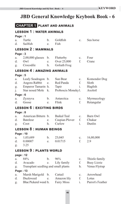 JBD General Knowledge Keybook Book - 6