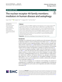 Mediators in Human Disease and Autophagy