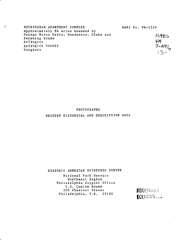 VA-1339 Approximately 84 Acres Bounded by George Mason Drive, Henderson, Glebe and Pershing Roads HA-B~ Arlington VA Arlington County 7-~R:L Virginia \ ?:>- 