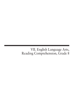 MCAS Grade 8 English Language Arts, Reading Comprehension Release Items Spring 2015