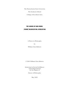 A Thesis in Philosophy by William Clare Roberts © 2005 William Clare