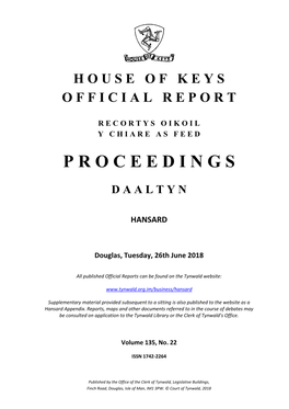 26 Jun 2018 House of Keys Hansard 1065 1.15. Public Sector