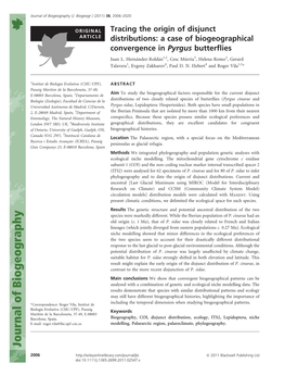 Tracing the Origin of Disjunct Distributions: a Case of Biogeographical Convergence in Pyrgus Butterflies