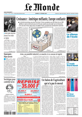 LE MONDE/PAGES&lt;UNE&gt;