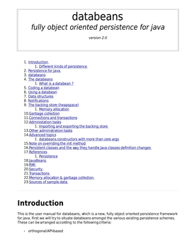 Databeans Fully Object Oriented Persistence for Java