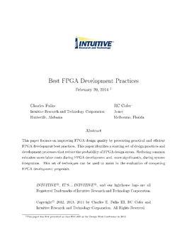 Best FPGA Development Practices February 20, 2014 1