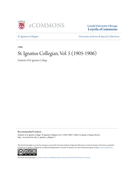 St. Ignatius Collegian, Vol. 5 (1905-1906) Students of St