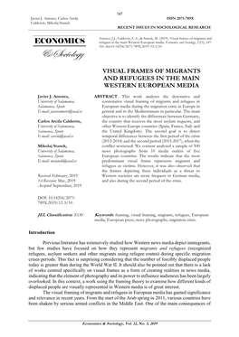 Visual Frames of Migrants and Refugees in the Main Western European Media