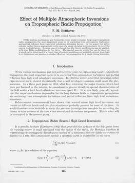 Effect of Multiple Atmospheric Inversions on Tropospheric Radio Propagation 1