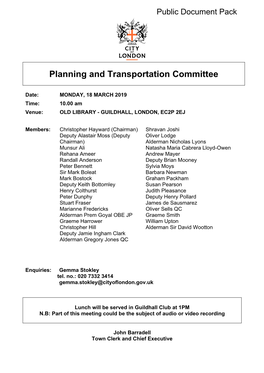 (Public Pack)Agenda Document for Planning and Transportation