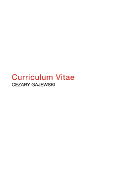 Curriculum Vitae CEZARY GAJEWSKI ACADEMIC BACKGROUND