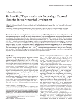 Tbr1andfezf2regulate Alternate Corticofugal Neuronal Identities