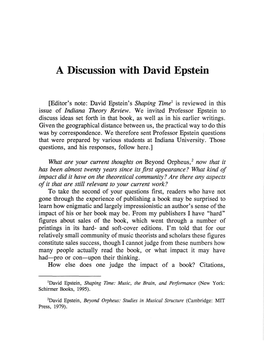 A Discussion with David Epstein