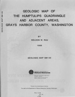 Geologic Map of the Humptulips Quadrangle and Adjacent Areas