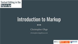 Introduction to Markup