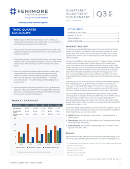 Fenimore Quarterly Investment Commentary Q3 2020