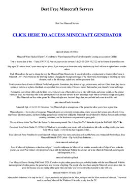 Best Free Minecraft Servers