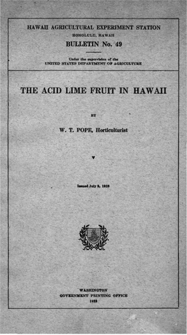 The Acid Lime Fruit in Hawaii
