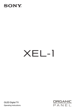 SONY XEL-1 Operating Instructions