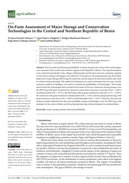 On-Farm Assessment of Maize Storage and Conservation Technologies in the Central and Northern Republic of Benin