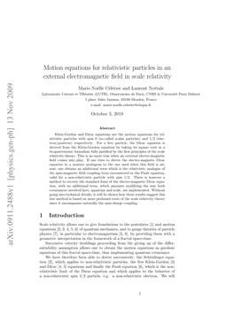 Motion Equations for Relativistic Particles in an External Electromagnetic Field in Scale Relativity