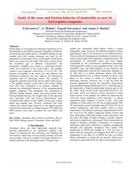 Study of the Wear and Friction Behavior of Immiscible As Cast-Al- Sn/Graphite Composite