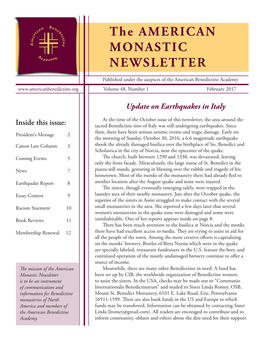 The AMERICAN MONASTIC NEWSLETTER