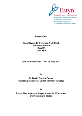 Inspection Report Ysgol Gymraeg Pwll Coch ENG 2011