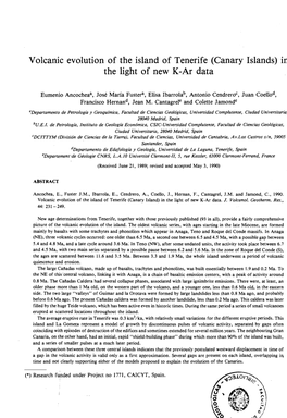 Volcanic Evolution of the Island of Tenerife (Canary Islands) in the Light of New K-Ar Data