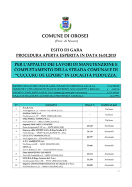 COMUNE DI OROSEI (Prov