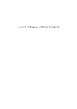 Annexe E Sociology and Institutional Development