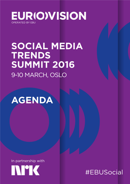 Social Media Trends Summit 2016 Agenda