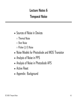 Lecture Notes 6 Temporal Noise