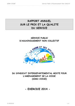 RAPPORT ANNUEL SIMA COISE 2014 Corrigé